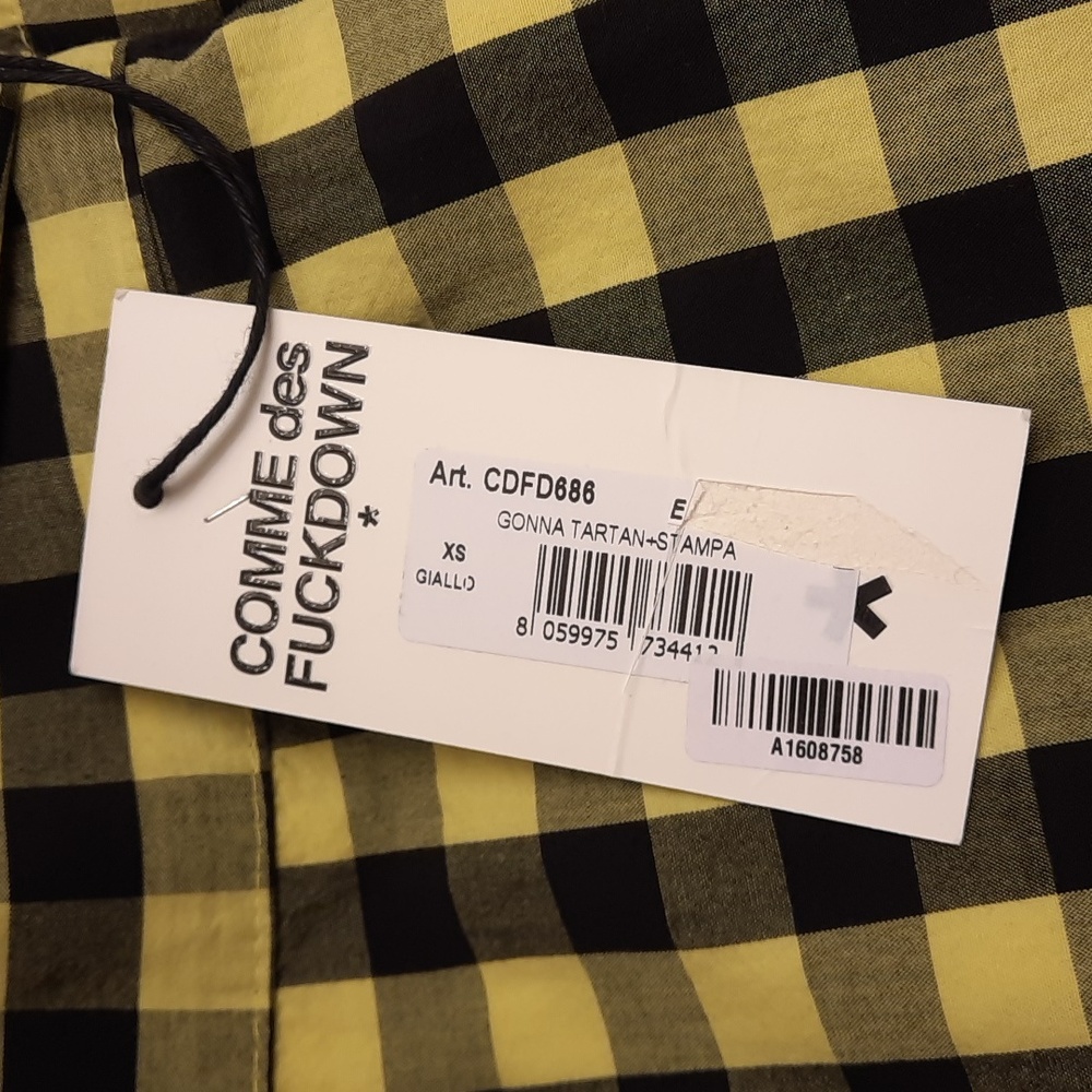 NWT, Comme des Fuckdown Tartan Logo Maxi Skirt - Picture 12 of 14